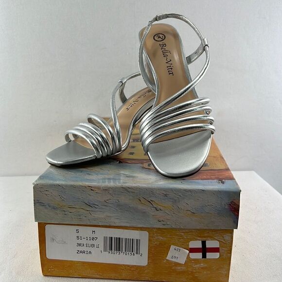 Bella Vita Zaria Sandal Silver Metallic size 5 M - Picture 1 of 9